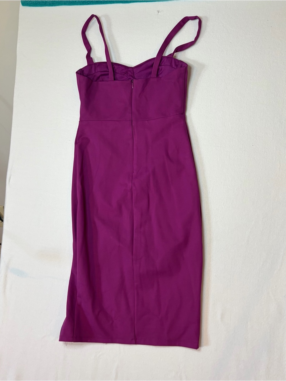 Lulu's Fuchsia Purple-Strap Midi Lined Knit/Spandex Dress - Picture 2 of 4